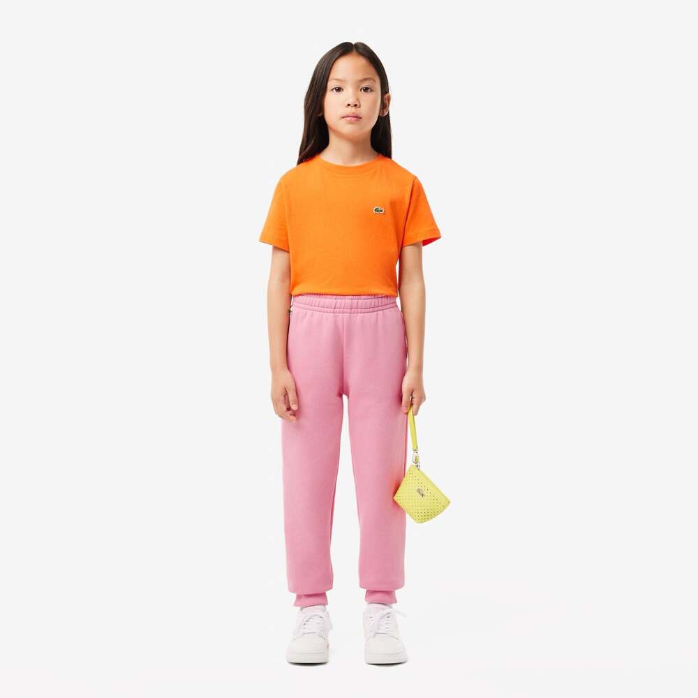 Lacoste Toddler Girls Fleece Jogger Pants, Bubble Gum Pink, Size 4